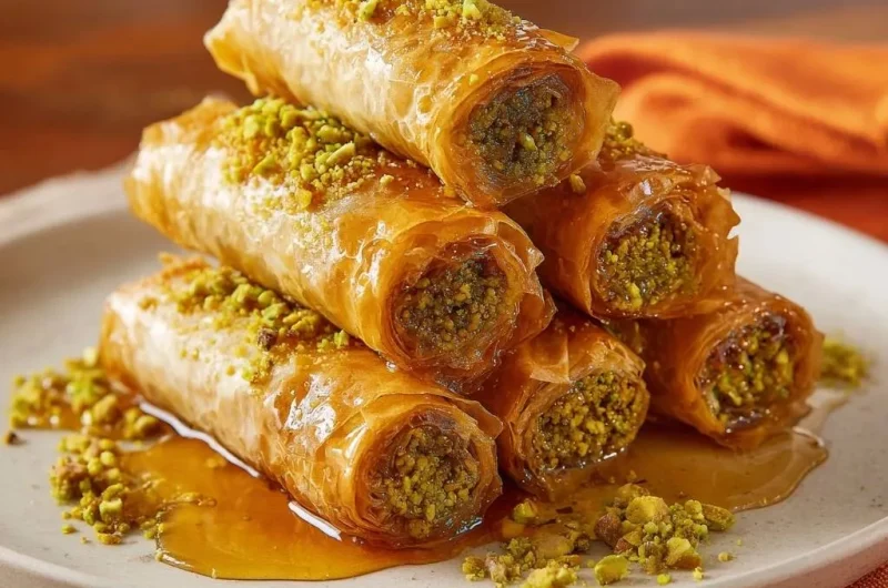 Pistachio Baklava Rolls