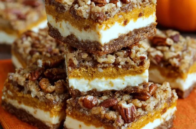 Pumpkin Pecan Cheesecake Bars