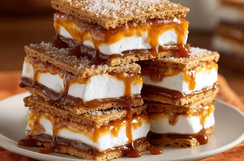 Salted Caramel S'mores Stacks