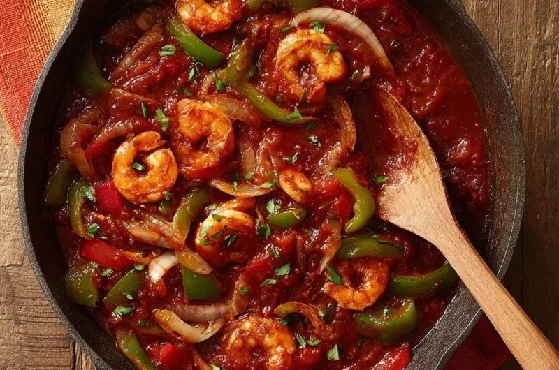 Saucy Skillet Shrimp and Peppers