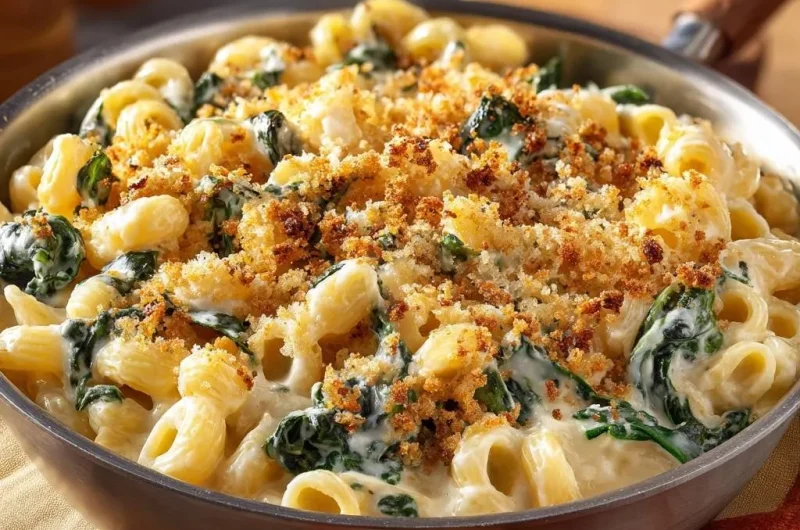 Skillet Spinach Mac and Cheese