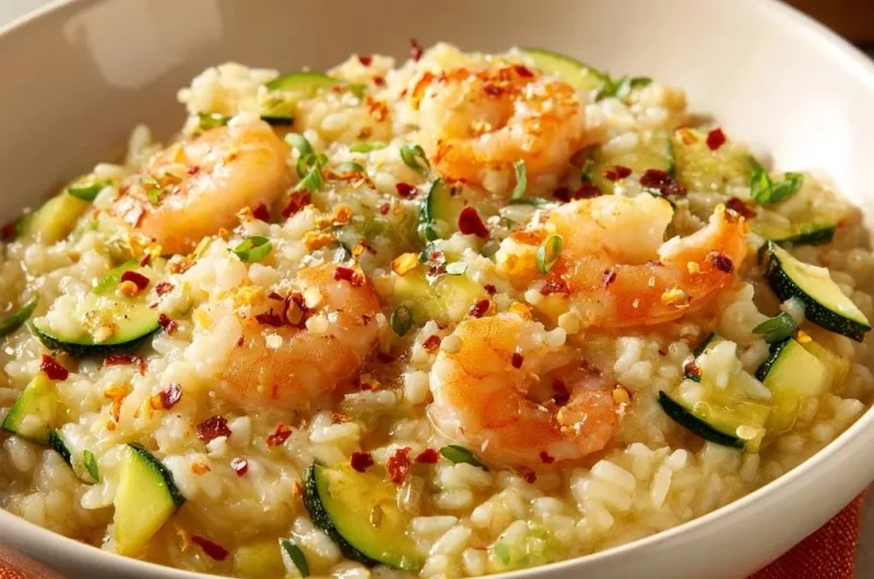 Spicy Shrimp Zucchini Risotto