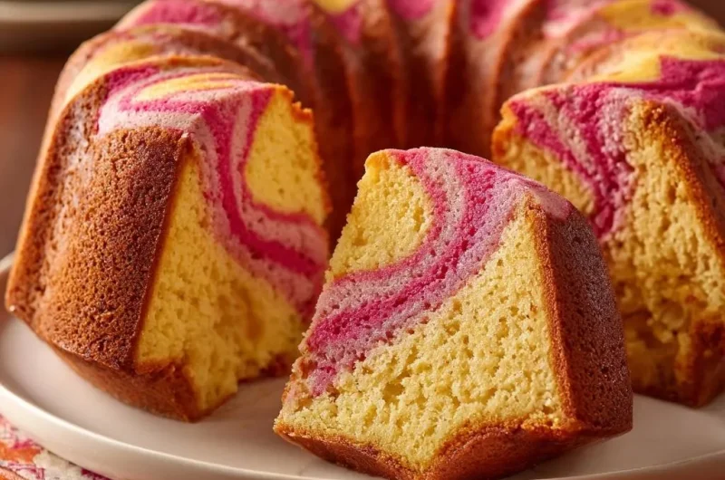 Stunning Pink Swirl Bundt Cake