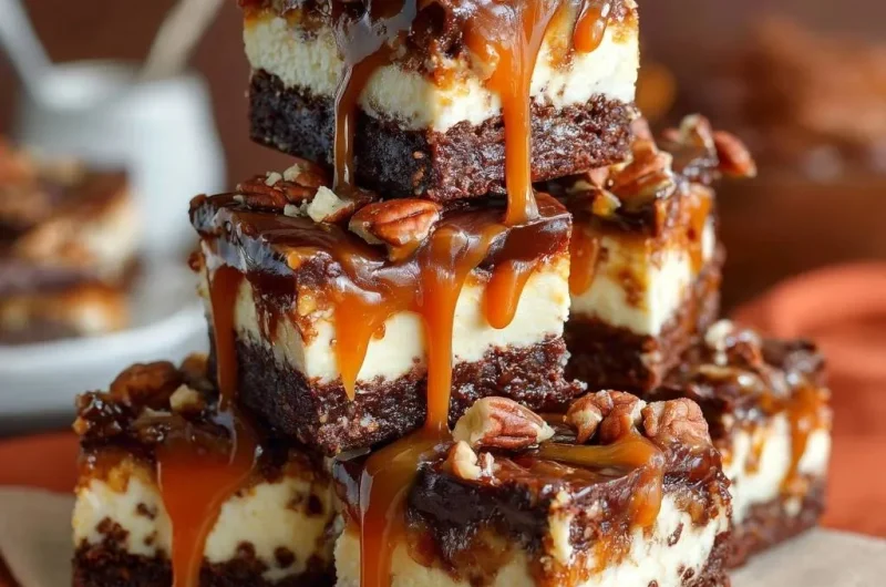 Turtle Cheesecake Brownies
