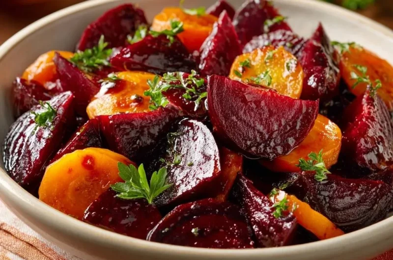 Balsamic Glazed Roasted Beets and Carrots