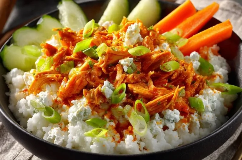 Buffalo Chicken Cauliflower Rice