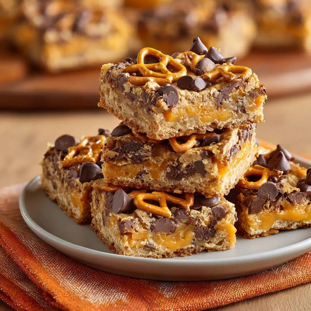 Caramel Pretzel Oat Bars: Crunchy Layers Recipe - recipe image