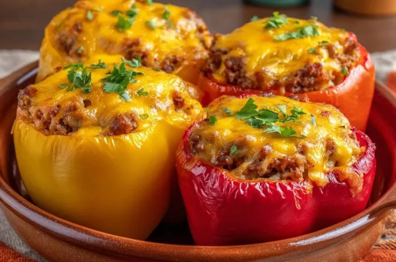 Cheesy Beef Stuffed Peppers