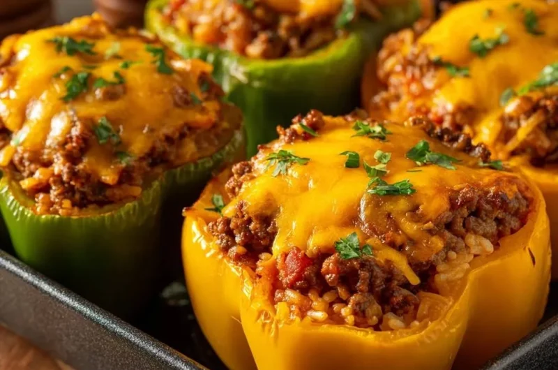 Cheesy Beef Stuffed Peppers