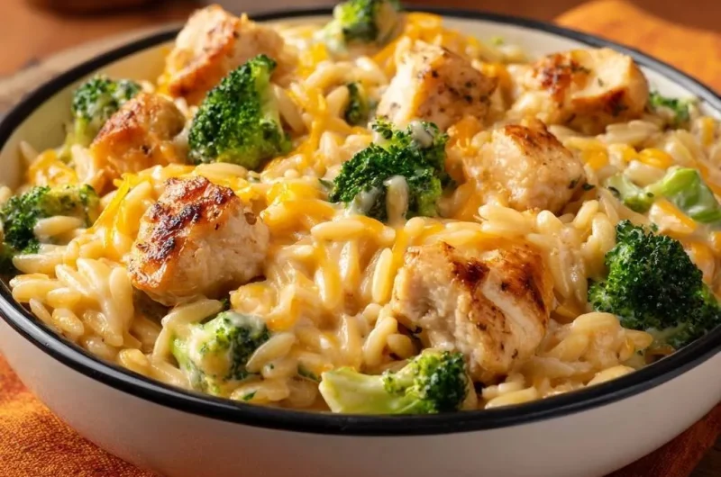 Cheesy Chicken Broccoli Orzo