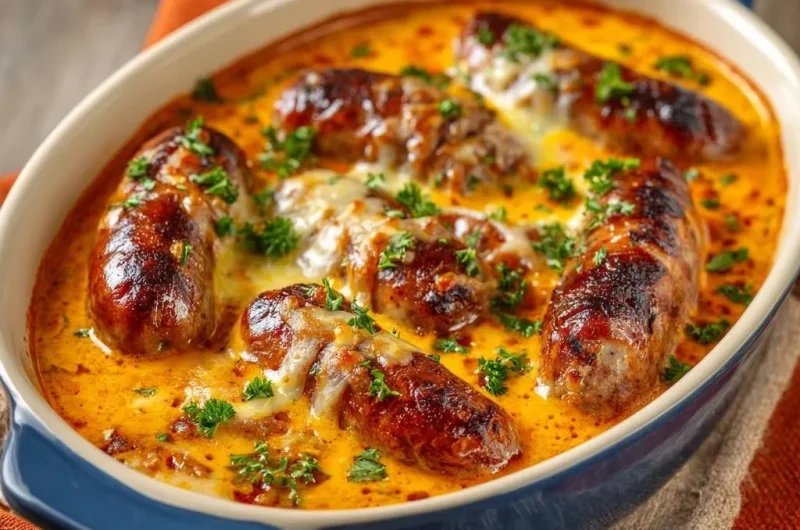 Cheesy Curry Sausage Bake