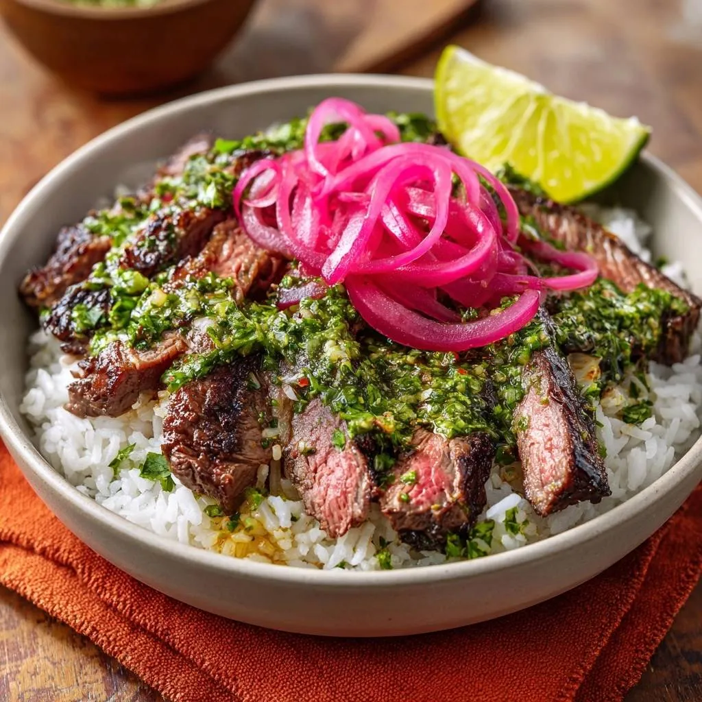 Chimichurri Steak Rice Bowl: Tender Flank Steak Mastery - recipe image