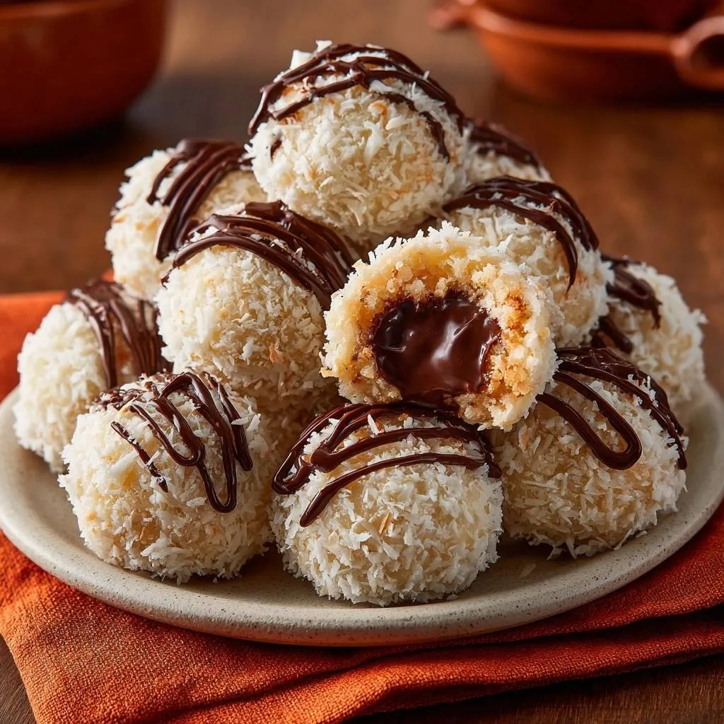 Chocolate Filled Coconut Balls: No-Crumble Recipe - recipe image