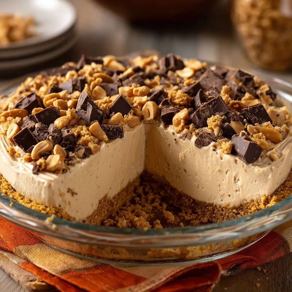 Chocolate Peanut Butter Pie with Crisp No-Soggy Crust - recipe image