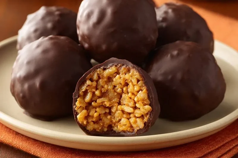 Chocolate Peanut Butter Rice Krispie Balls