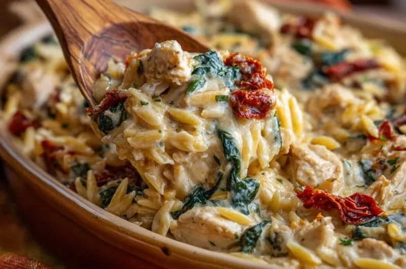 Creamy Chicken Orzo Bake