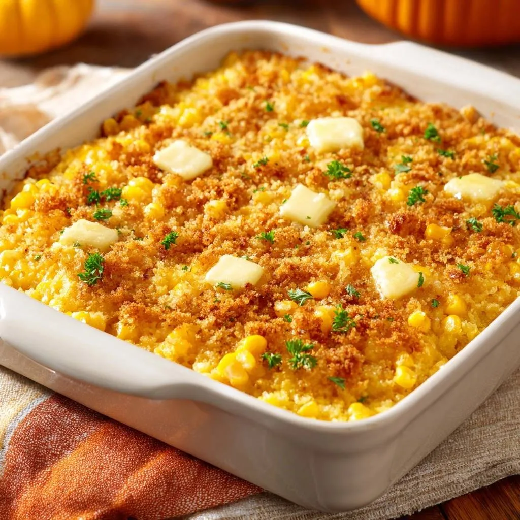 Creamy Corn Casserole with Guaranteed Crispy Topping - recipe image