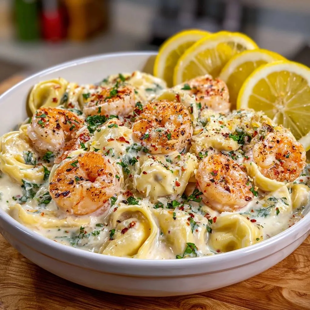 Creamy Lemon Shrimp Tortellini: Juicy Shrimp Perfection - recipe image