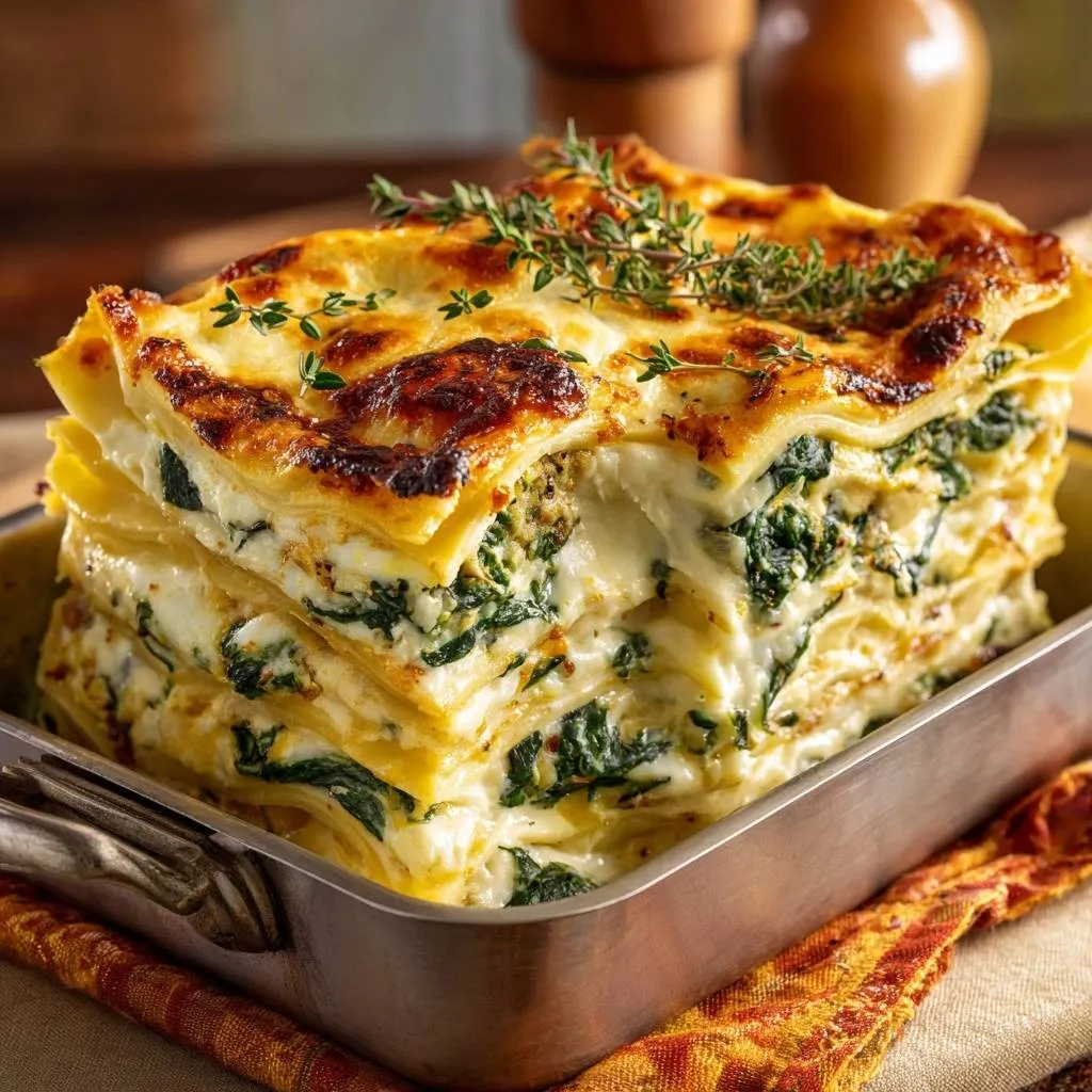 Creamy Spinach Lasagna Without Watery Layers - recipe image