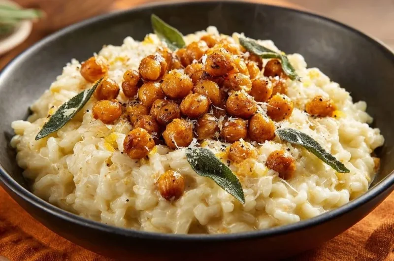 Crispy Chickpea Sage Risotto
