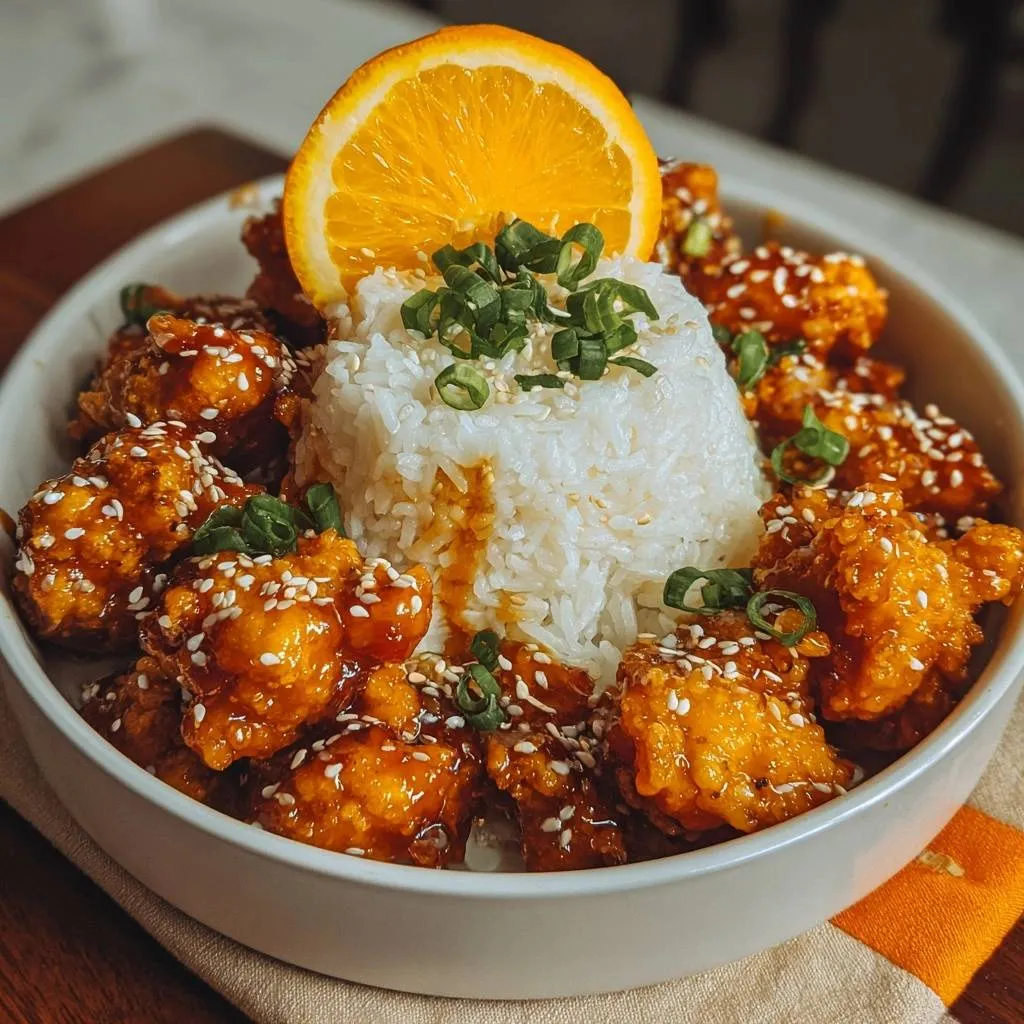 Crispy Orange Chicken Rice Bowl - recipe image