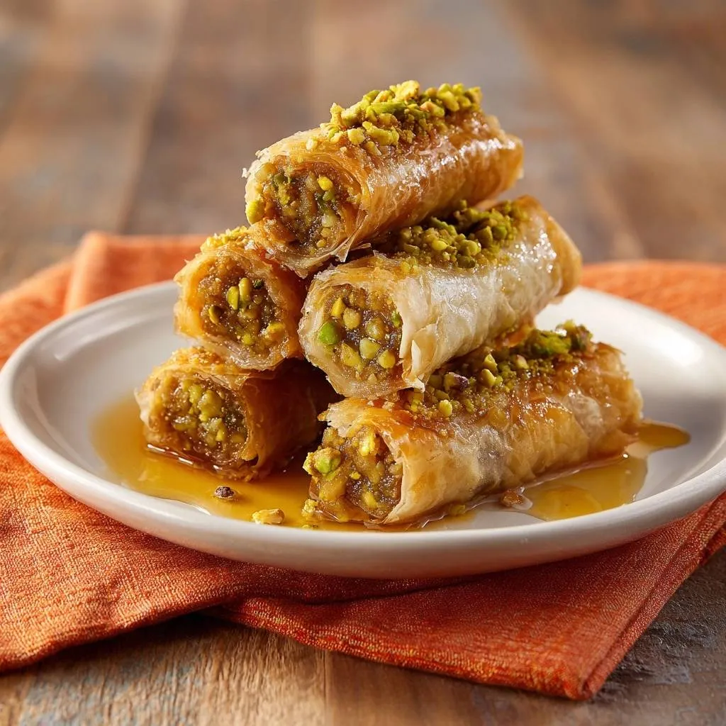 Crispy Pistachio Kataifi Rolls - recipe image