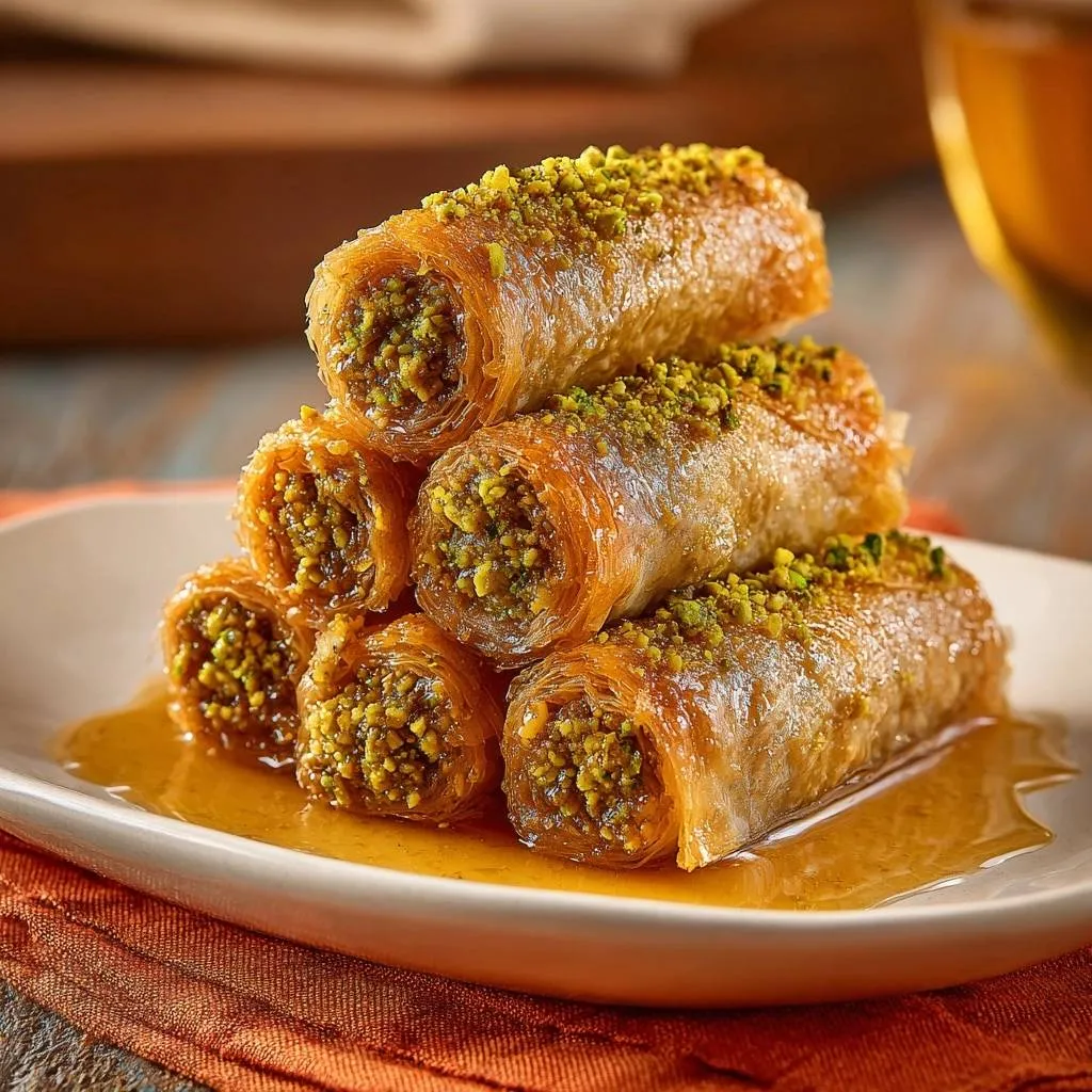 Crispy Pistachio Kataifi Rolls - recipe image
