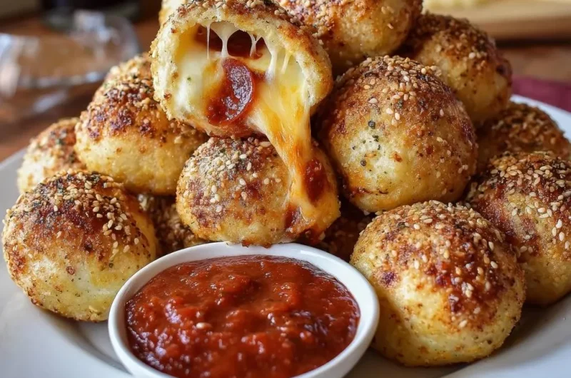 Sesame Pepperoni Mozzarella Balls