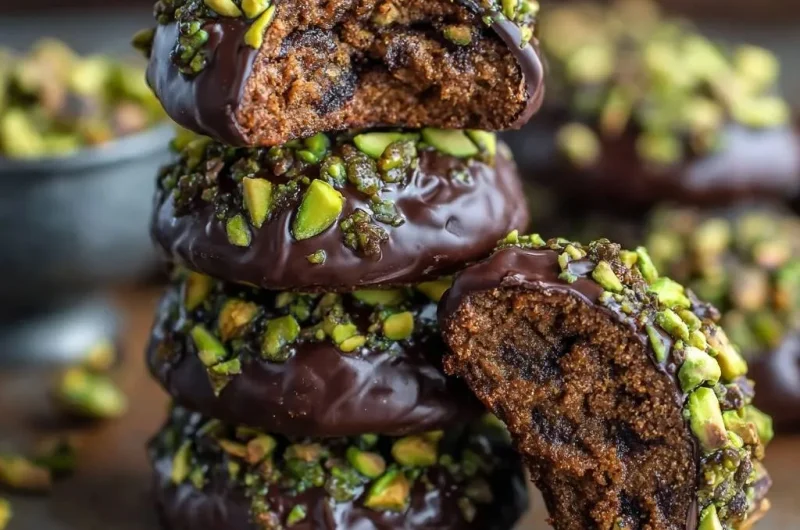 Fudgy Chocolate Pistachio Cookies