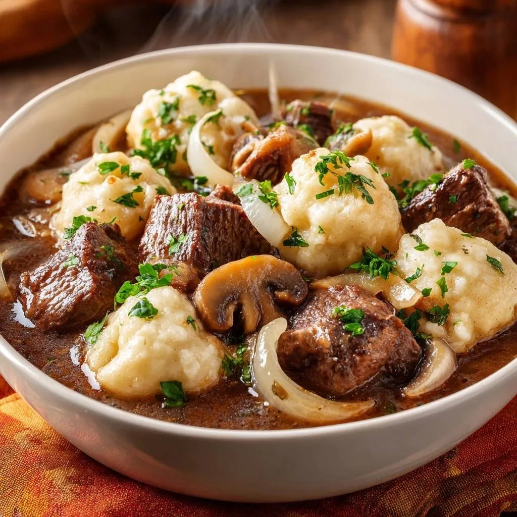 Hearty Beef Mushroom Dumplings with Fluffy Texture - recipe image