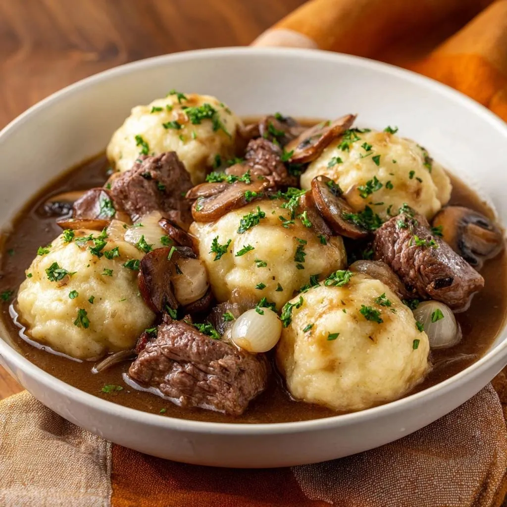 Hearty Beef Mushroom Dumplings with Fluffy Texture - recipe image