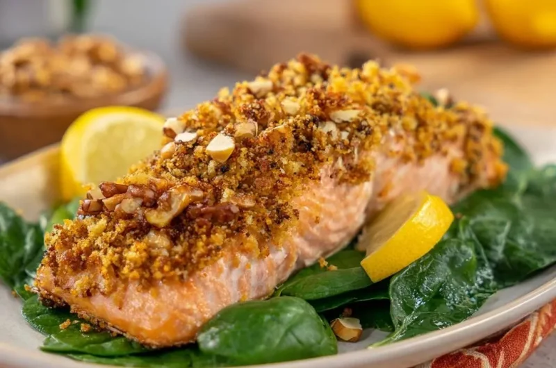 Lemony Nut Crusted Salmon