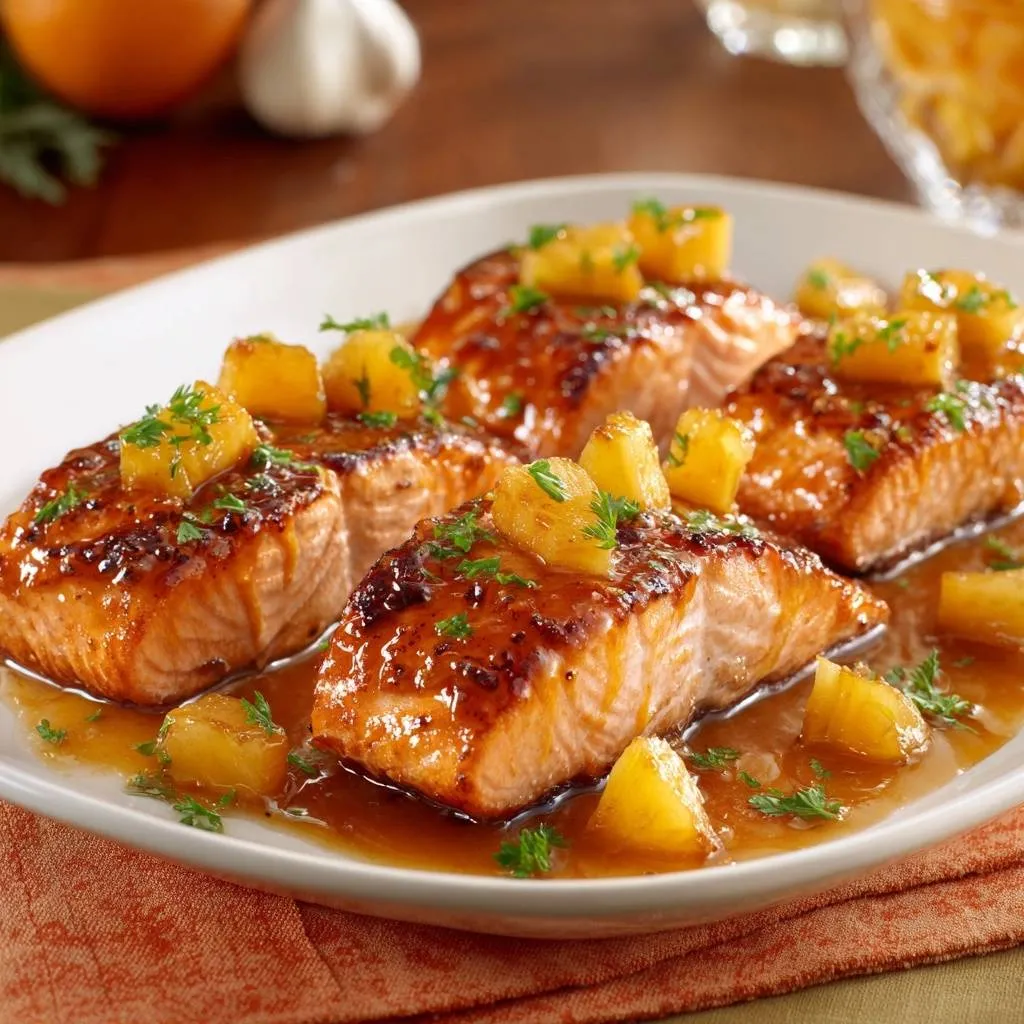 Pineapple Glazed Salmon: Crispy, Juicy Perfection - recipe image