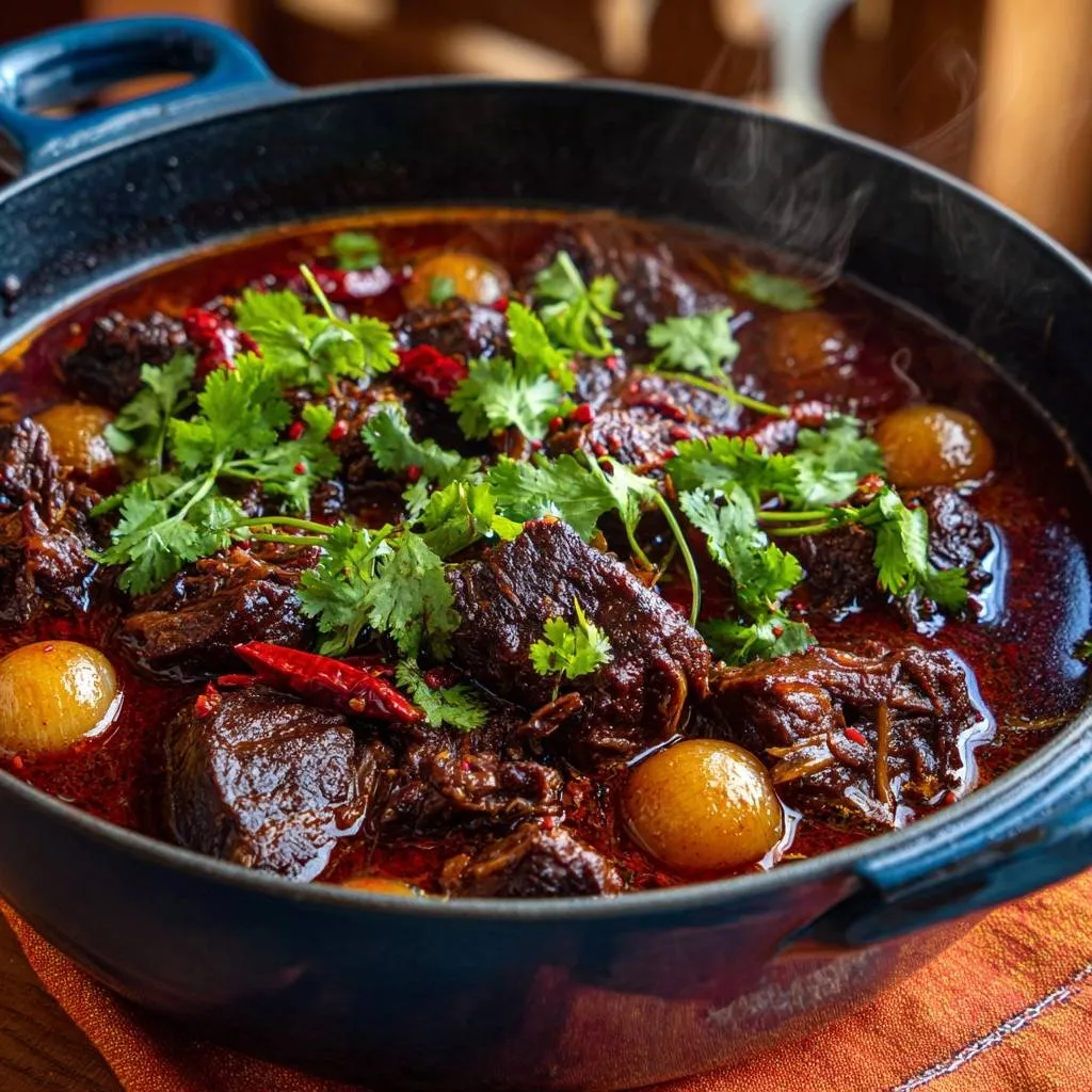 Spicy Braised Beef with Pearl Onions - recipe image