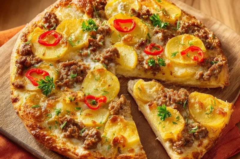 Spicy Potato Beef Pizza