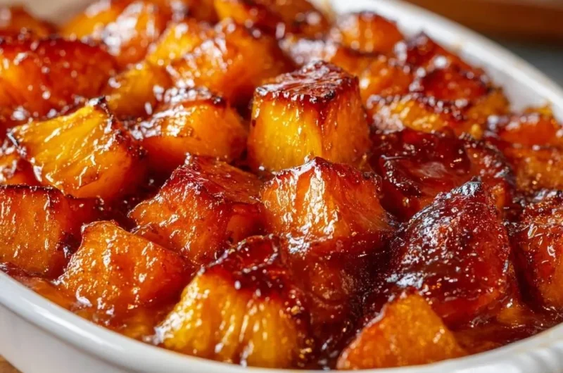 Brown Sugar Glazed Baked Pineapple