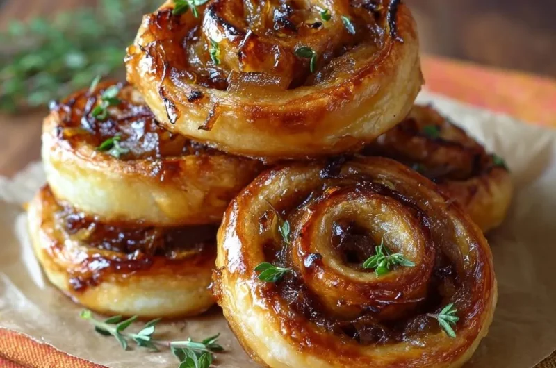 Caramelized Onion Puff Pastry Spirals