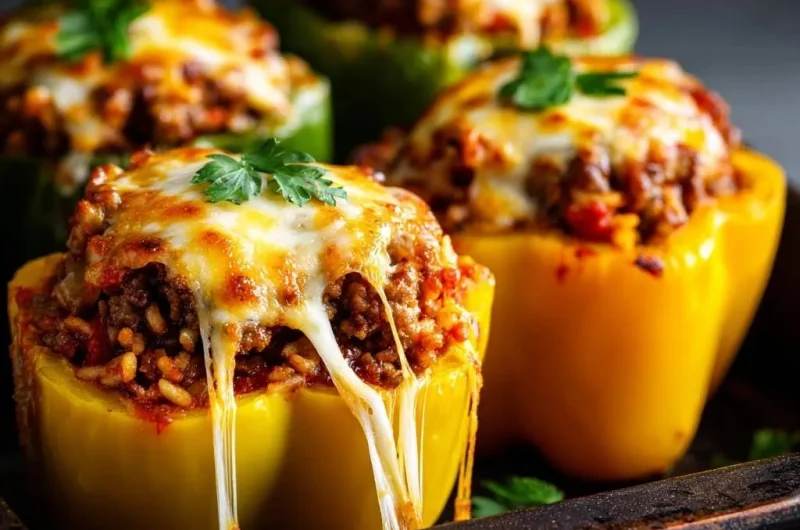 Cheesy Beef Stuffed Peppers