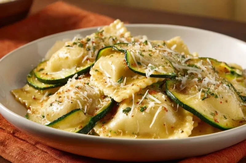 Cheesy Ravioli with Zucchini