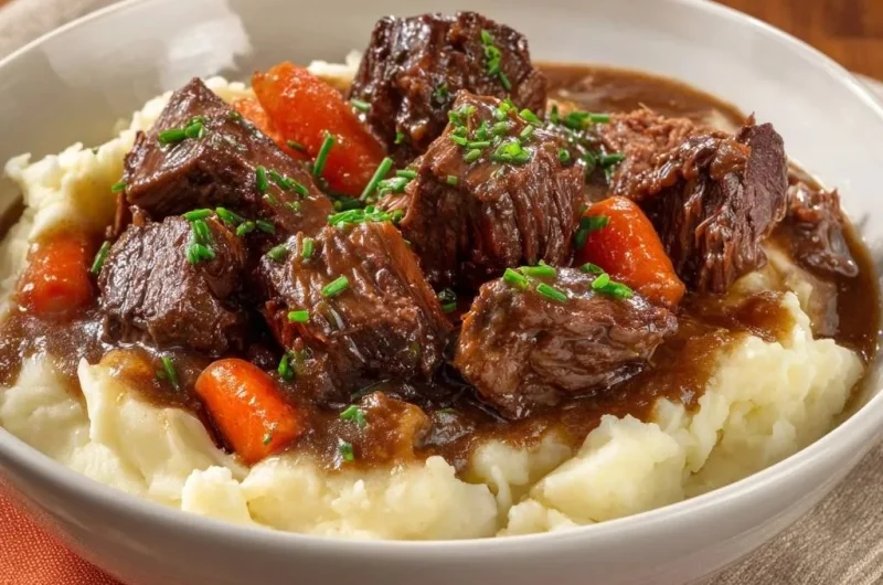 Classic Beef Stew with Carrots & Mashed Potatoes
