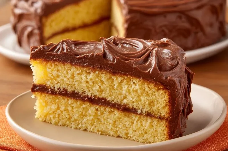 Classic Yellow Cake with Chocolate Frosting