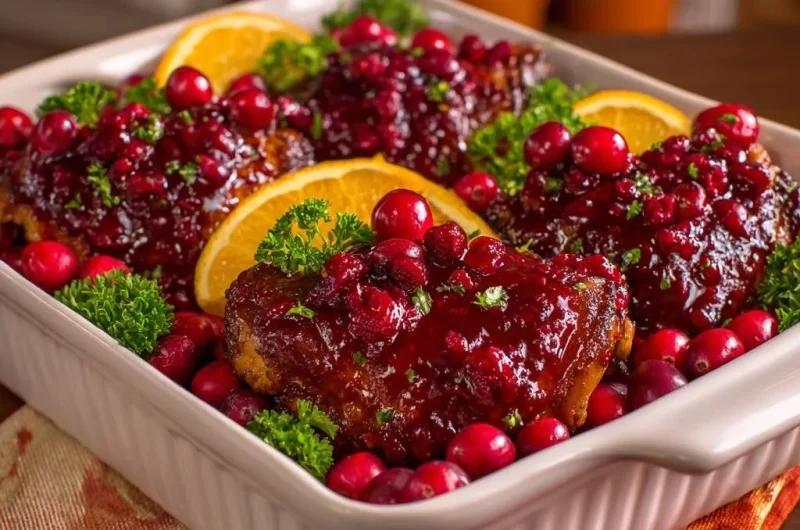 Cranberry Orange Glazed Chicken Thighs