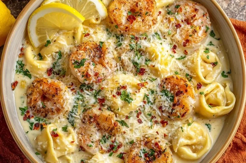 Creamy Lemon Shrimp Tortellini