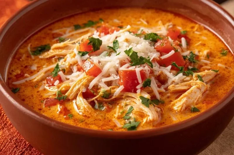 Creamy Shredded Chicken Tomato Soup