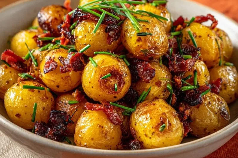 Crispy Baby Potatoes with Bacon and Chives