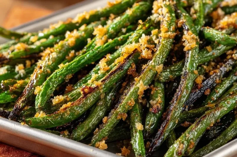 Crispy Garlic Roasted Green Beans