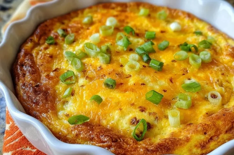 Crustless Cheddar Scallion Quiche
