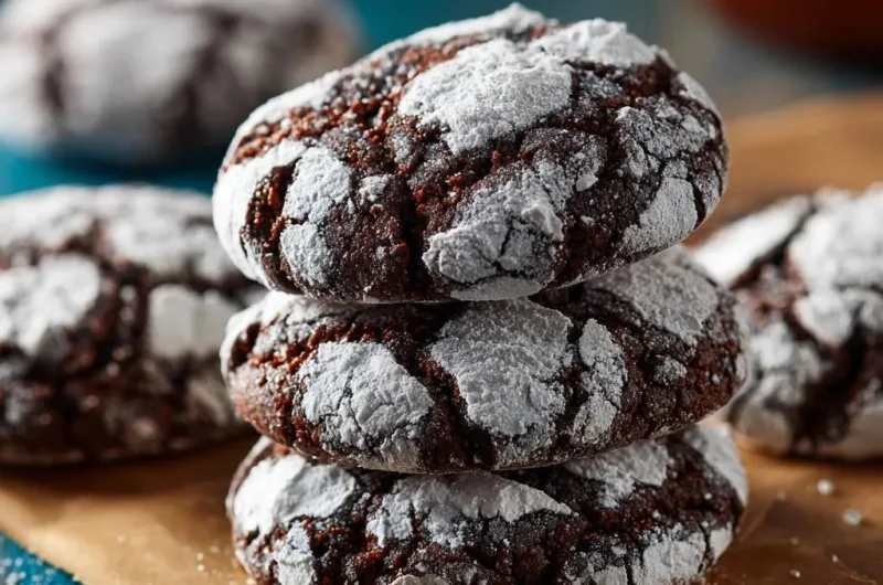 Fudgy Chocolate Crinkle Cookies