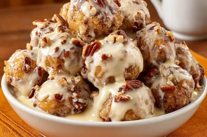 Gooey Pecan Glazed Donut Holes