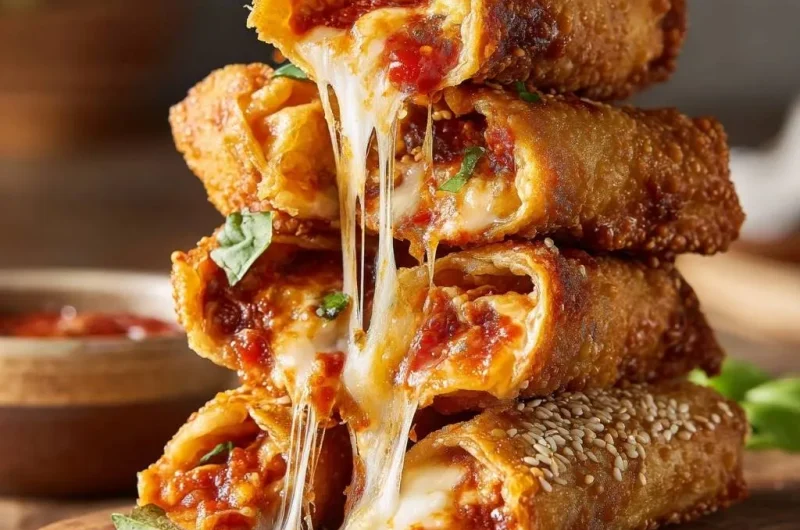 Gooey Pizza Egg Rolls